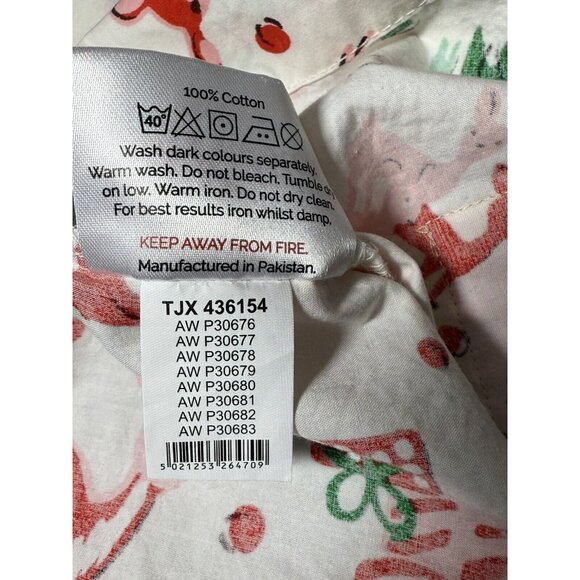 Cath Kidston FULL Sheet Set Ditsy Deer Pink Cotton Percale 4Pc WINTER Christmas - Picture 7 of 8